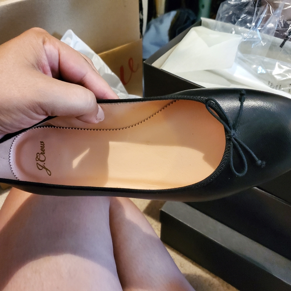 J.crew leather Kiki ballet flats NWT